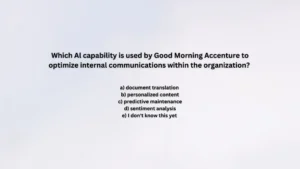 Which Al capability is used by Good Morning Accenture to optimize internal communications within the organization?