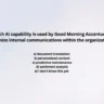 Which Al capability is used by Good Morning Accenture to optimize internal communications within the organization?