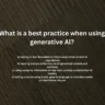 What is a best practice when using generative Al?