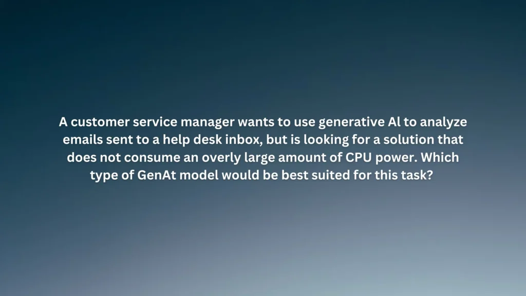 A customer service manager wants to use generative Al to analyze emails sent to a help desk inbox