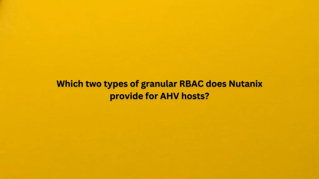 Which two types of granular RBAC does Nutanix provide for AHV hosts