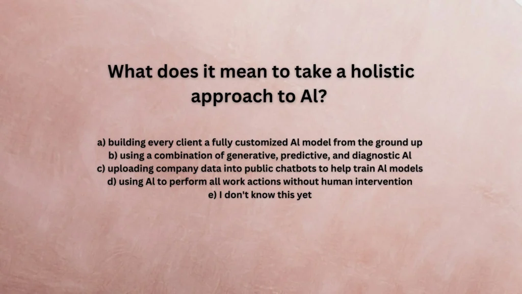 What does it mean to take a holistic approach to Al?
