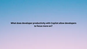 What does developer productivity with Copilot allow developers to focus more on?