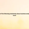 Which of the following statements about business analytics is true?