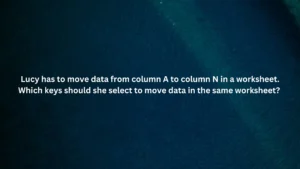 Lucy has to move data from column A to column N in a worksheet. Which keys should she select to move data in the same worksheet?