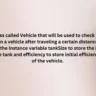 Define a class called Vehicle that will be used to check the amount of fuel left in avehicle after traveling a certain distance