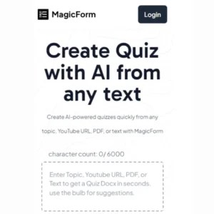 MagicForm App: Simplifies quiz and test creation with AI, allowing you to generate interactive content in minutes.