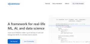 Originally developed at Netflix, Metaflow is a human-friendly Python library that simplifies developing, deploying, and operating data-intensive applications.