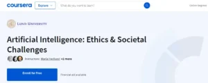 Artificial Intelligence: Ethics & Societal Challenges by Lund University