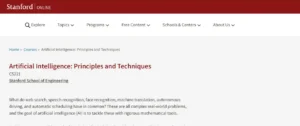 Artificial Intelligence: Principles and Techniques by Stanford University