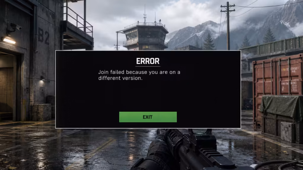 Join Failed Because You Are on a Different Version