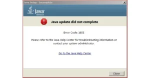 Java Error Code 1603