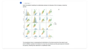 Julius AI data visualization tool generating interactive charts and AI-driven predictive analysis.