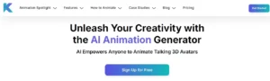 Krikey AI: A 3D animated character created using AI motion capture technology in an animation studio.