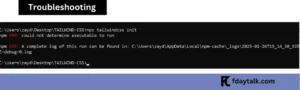 npx tailwindcss init npm error could not determine executable to run
