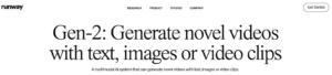 Runway Gen-2 AI generating an animated video from text input, demonstrating AI-powered video creation.