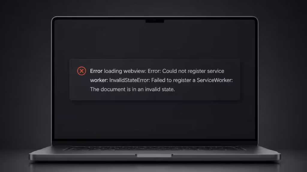 VS Code could not register service workers