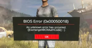DayZ BIOS error 0x00050018 ps4