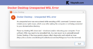 Docker Desktop Unexpected WSL Error