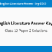 Class 12 ISC English Literature Answer Key 2025