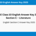 CBSE Class 10 English Answer Key 2025 Section C