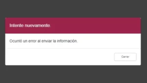 ocurrio un error al enviar la informacion sat