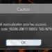 Communication Error S9052-TAD-W79J