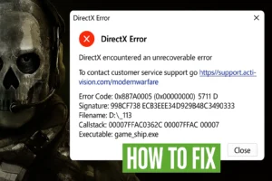 cod directx error