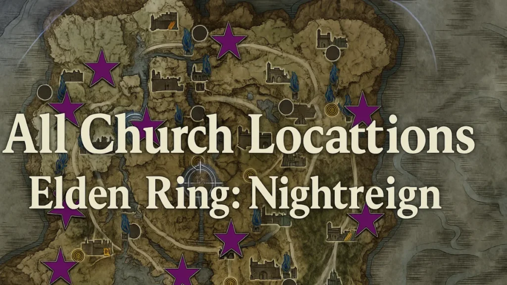 All Elden Ring Nightreign Church Locations & Sacred Tear Map Guide