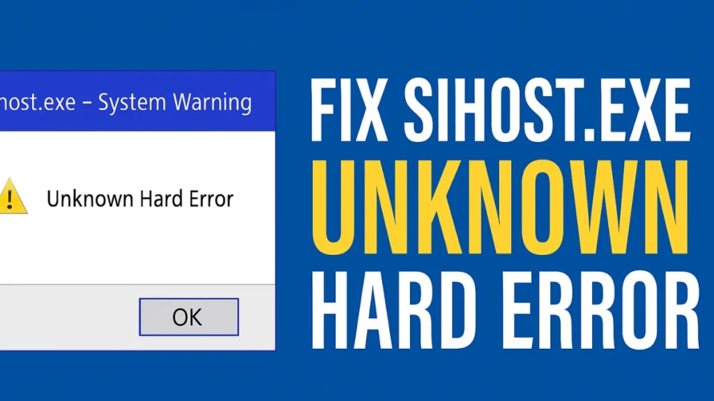How to Fix sihost.exe Unknown Hard Error in Windows 10/11 (Full Guide)