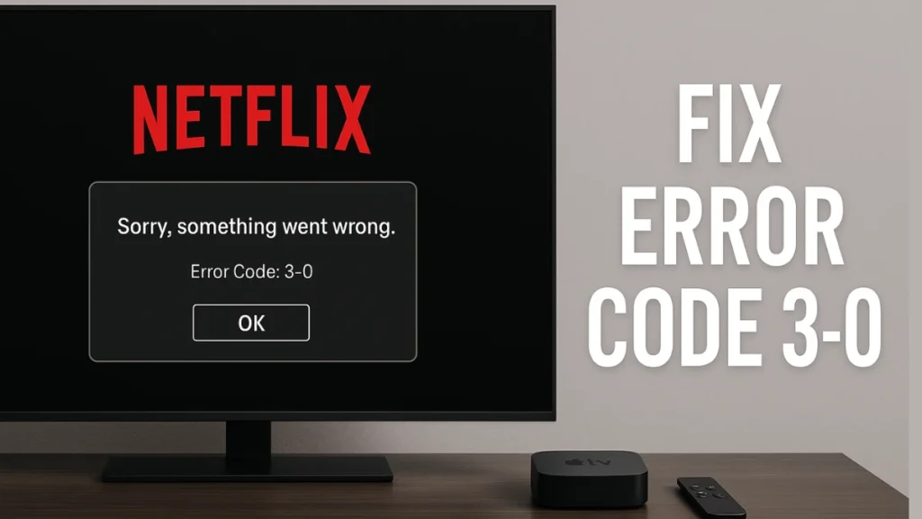 How to Fix Netflix Error Code 3-0 on Apple TV (Step-by-Step Guide)