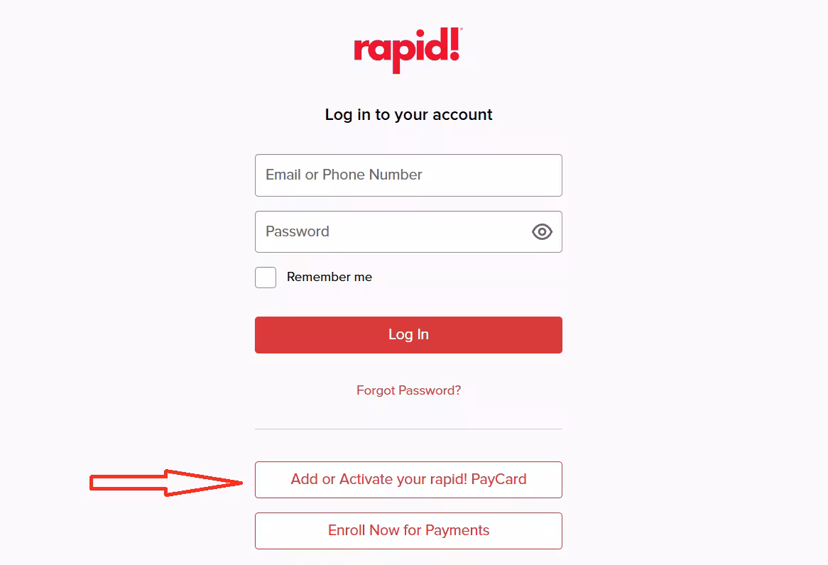 How to Activate Your rapid PayCard