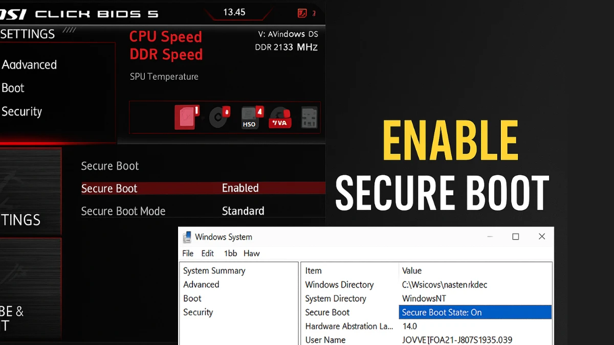 How to Enable MSI Click BIOS 5 Secure Boot for Windows 11 & PC Security