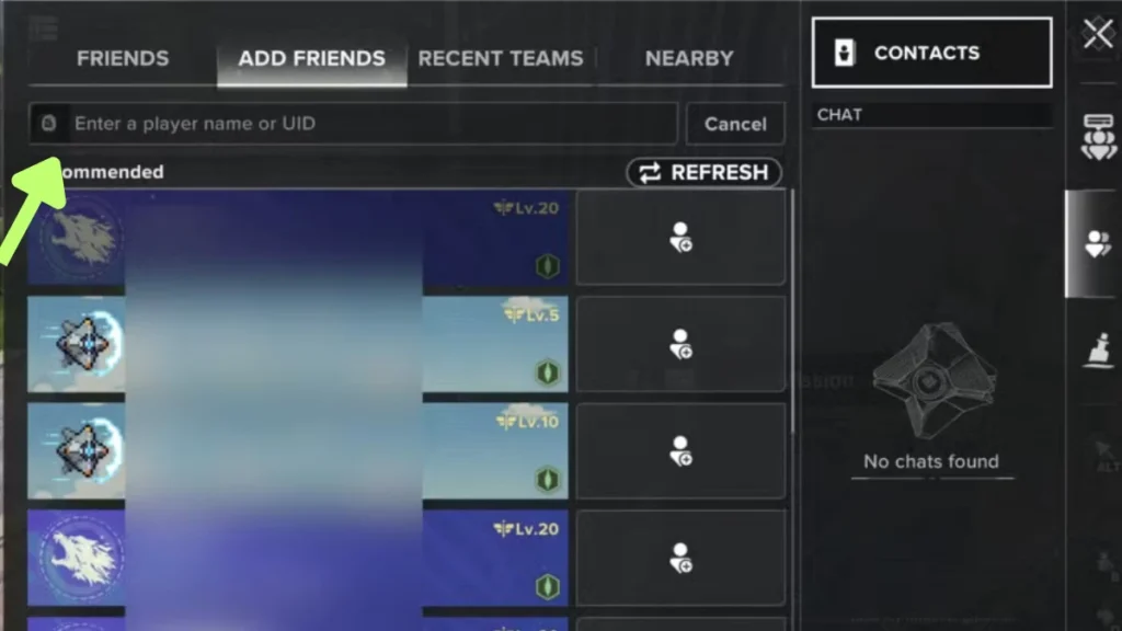 How to Search and Add Players in Destiny Rising