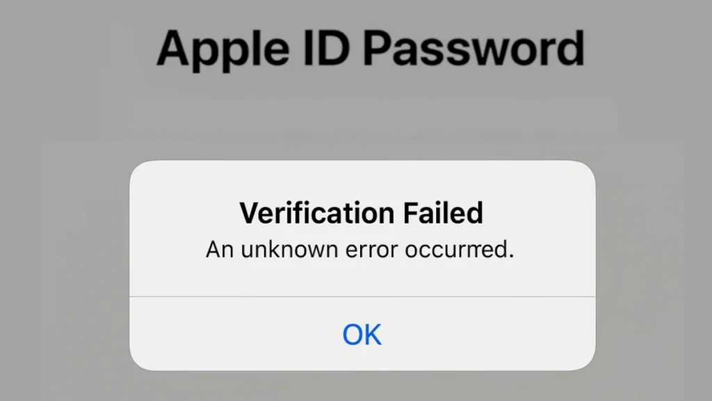 How to Fix Verification Failed: Unknown Error Occurred Apple ID