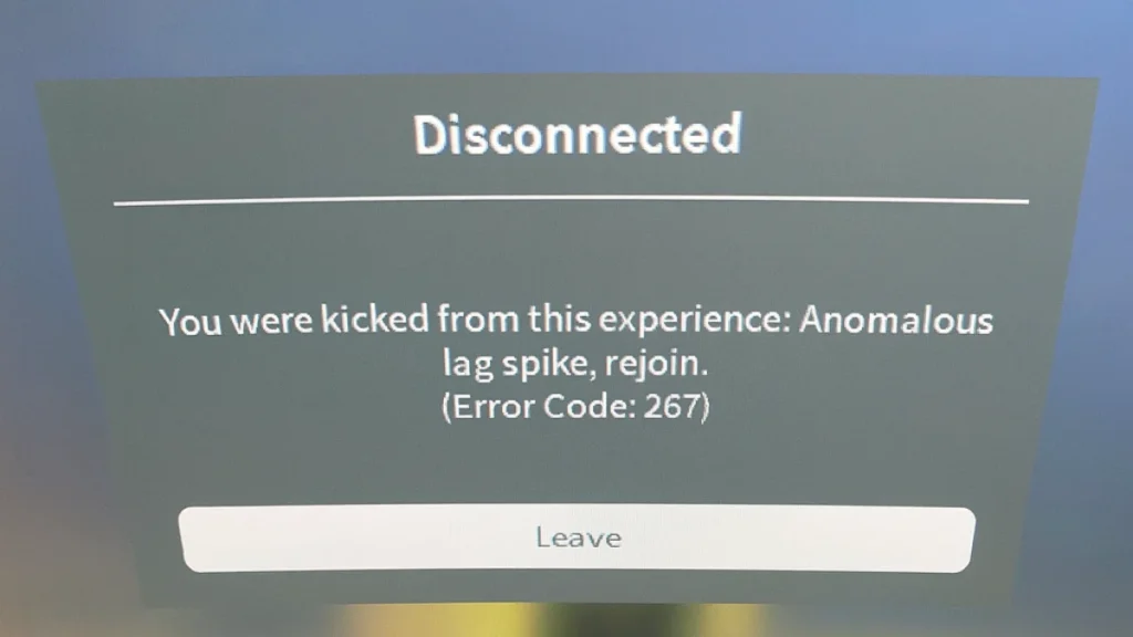 Fix Roblox Kick Error Code 267 (Anomalous Lag Spike Problem)