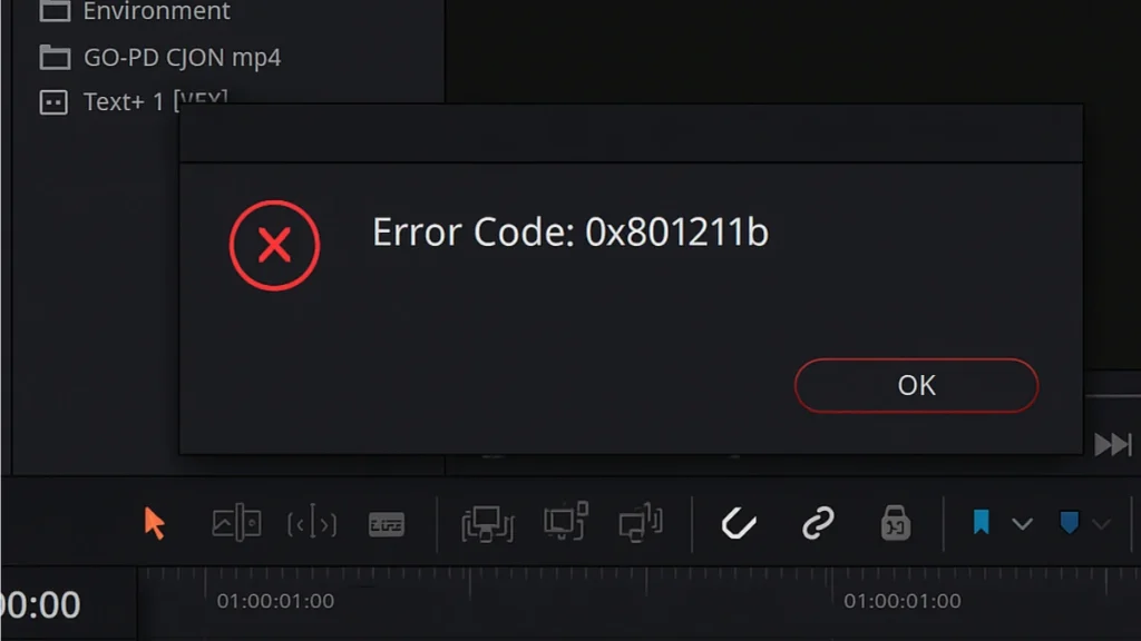 How to Fix DaVinci Resolve Error Code 0x801211b: Causes & Solutions