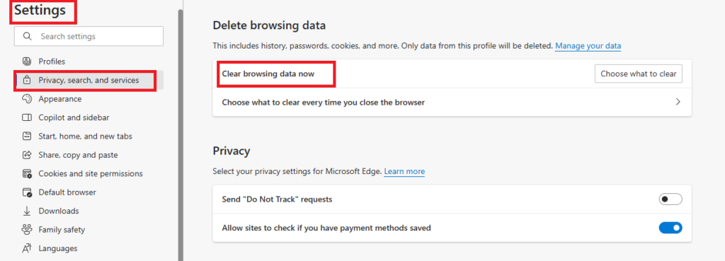 Clear Browser Cache and Cookies