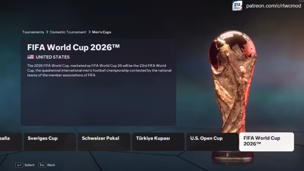 FC26 212 National Teams Road to World Cup Mod