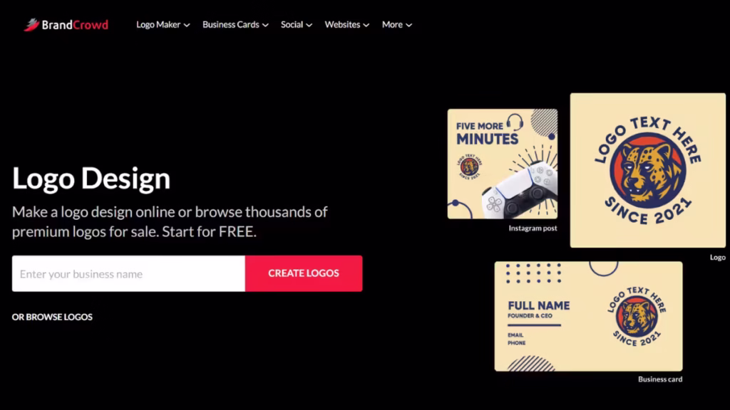 BrandCrowd – Best for Fast and Customizable Logo Design