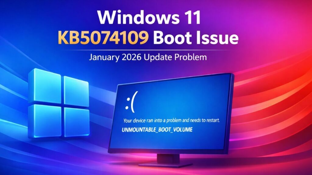 Windows 11 KB5074109 Boot Issue: January 2026 Update Causes Startup Failures on Some PCs