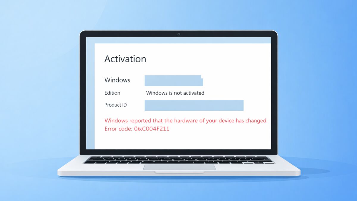How to Fix Windows Activation Error 0xC004F211 After a BIOS Update