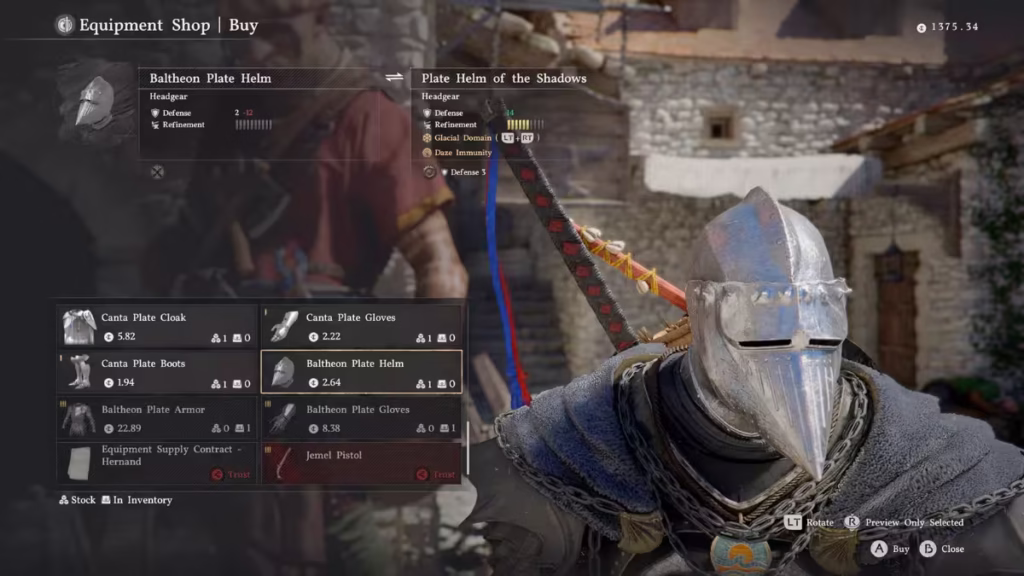 Buy the Baltheon Armor from Rhett
