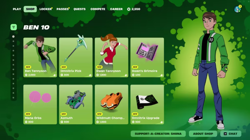 ben 10 fortnite skins bundle