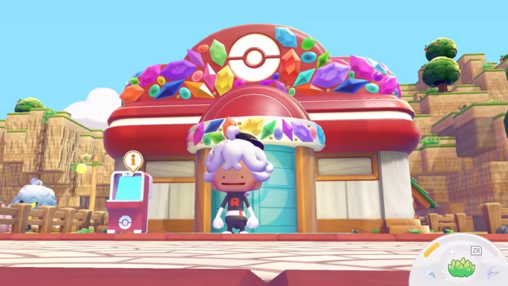 Pokemon Pokopia Sableye's Gem Hunt event shop inside the Pokemon Center