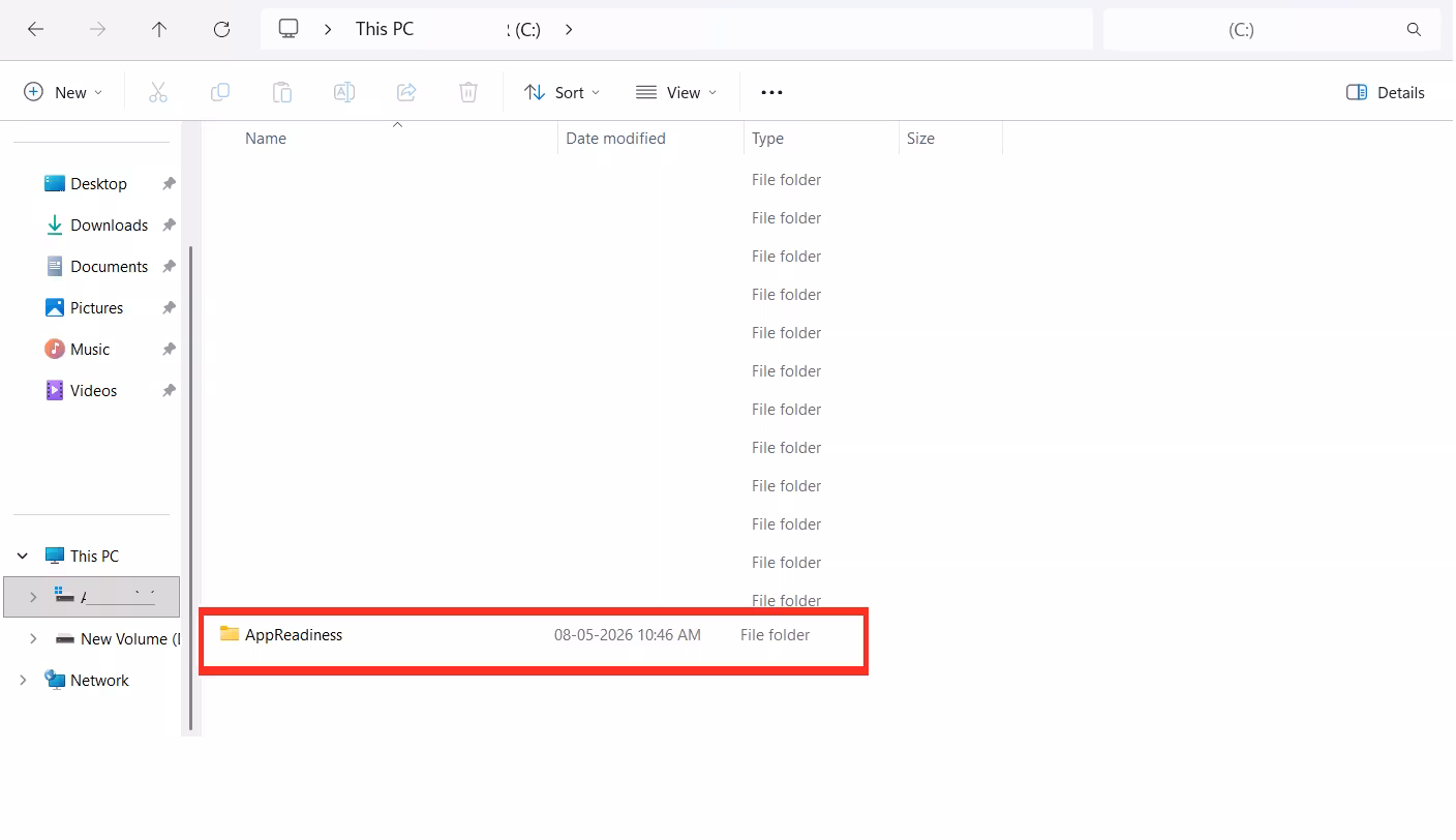 Create the AppReadiness Folder