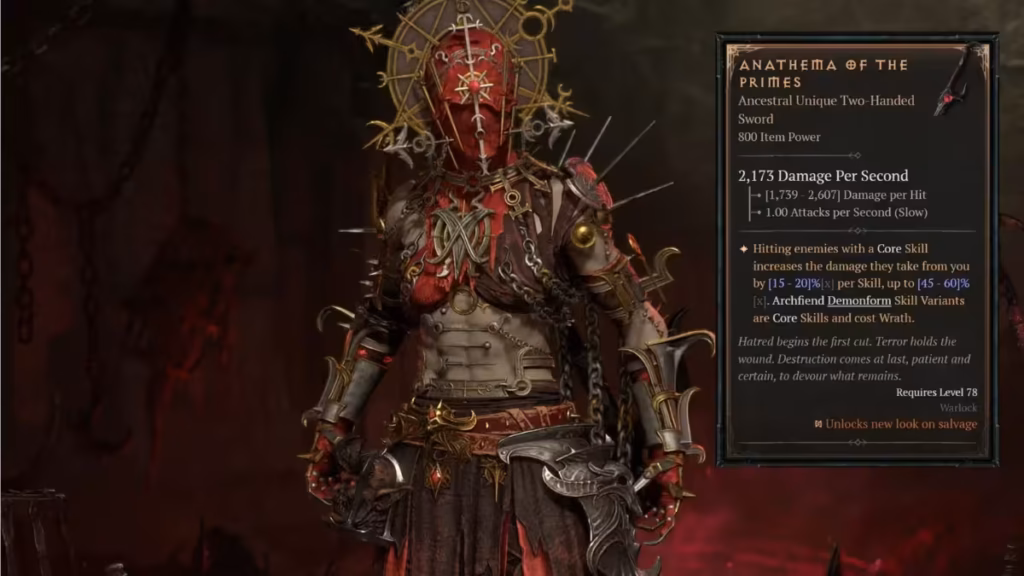 Diablo 4 Anathema of the Primes