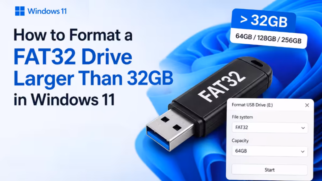 How to Format a FAT32 Drive Larger Than 32GB in Windows 11