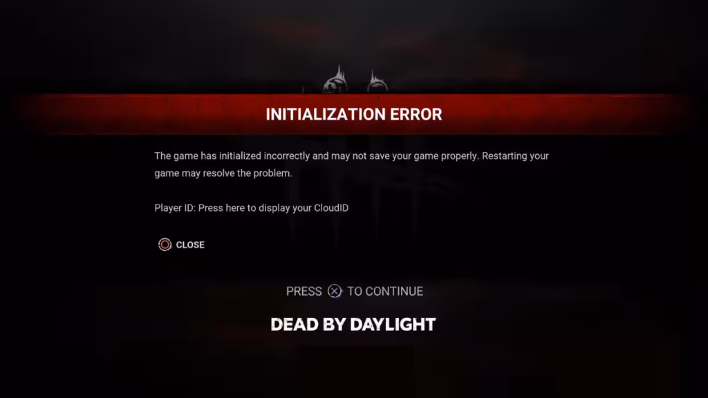 Dead by Daylight Initialization Error on PS5