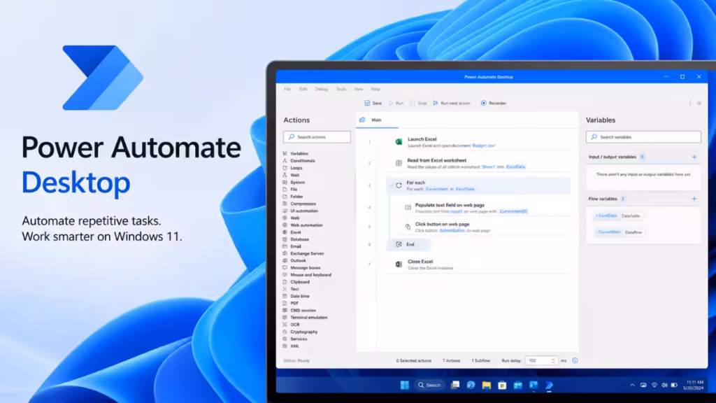 how to use Power Automate Desktop on Windows 11